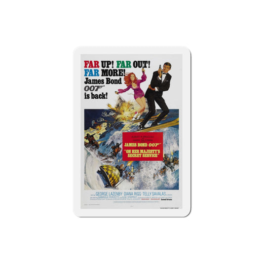 On Her Majesty's Secret Service 1969 Movie Poster Die-Cut Magnet-2 Inch-The Sticker Space