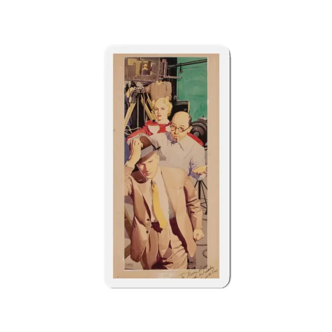 On Set, magazine story illustration, 1934 (Magazine Illustration) Refrigerator Magnet 2 Inch - The Sticker Space