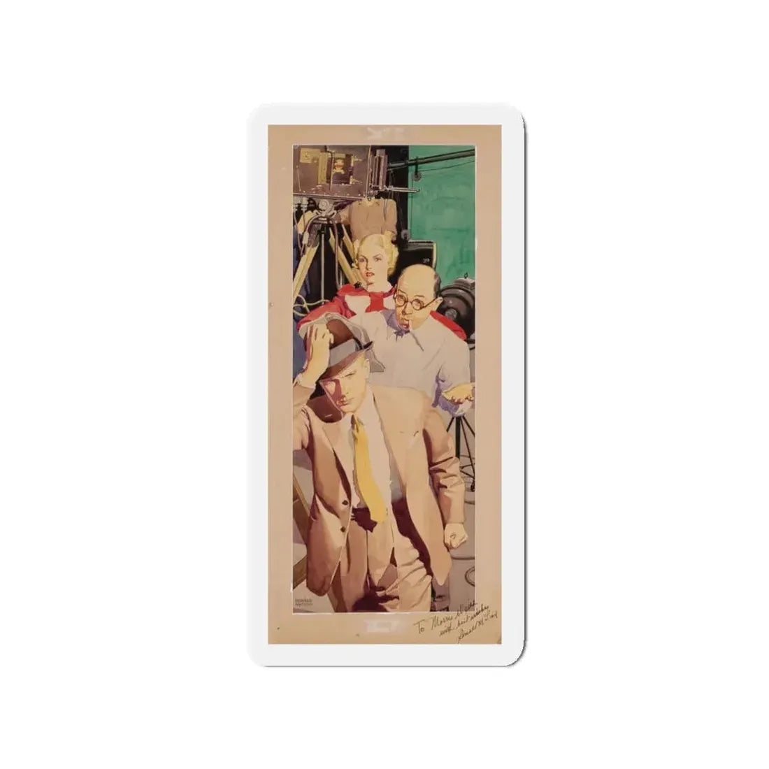 On Set, magazine story illustration, 1934 (Magazine Illustration) Refrigerator Magnet 3 Inch - The Sticker Space