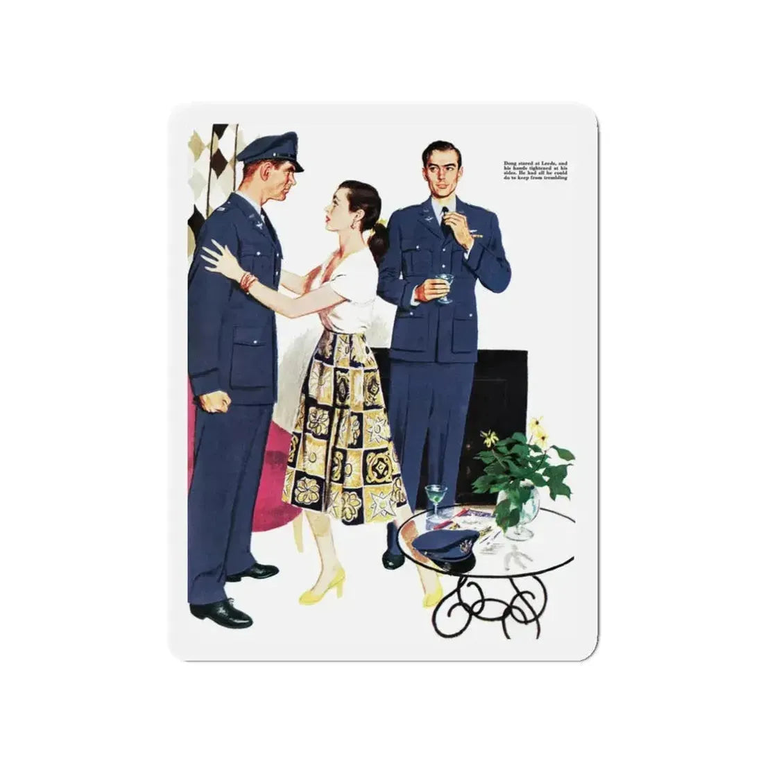 On the Cusp of a Fight, Collier's illustration (Magazine Illustration) Refrigerator Magnet 3 Inch - The Sticker Space