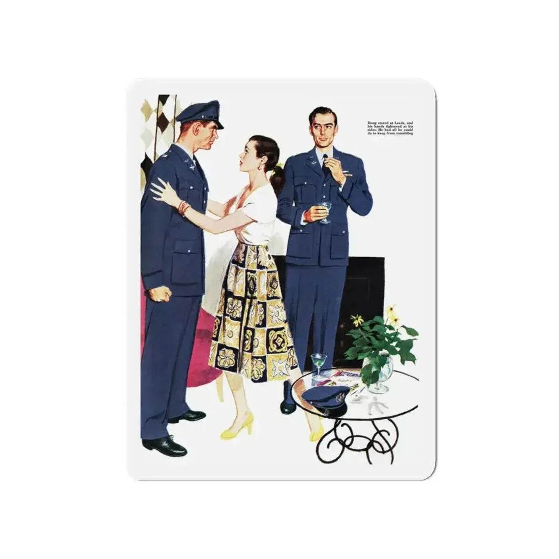 On the Cusp of a Fight, Collier's illustration (Magazine Illustration) Refrigerator Magnet 4 Inch - The Sticker Space