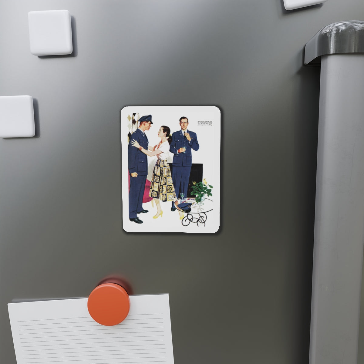 On the Cusp of a Fight, Collier's illustration (Magazine Illustration) Refrigerator Magnet-The Sticker Space