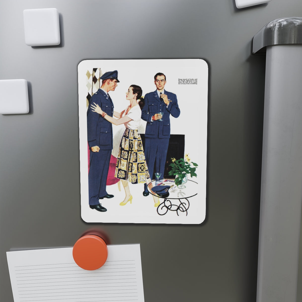 On the Cusp of a Fight, Collier's illustration (Magazine Illustration) Refrigerator Magnet-The Sticker Space