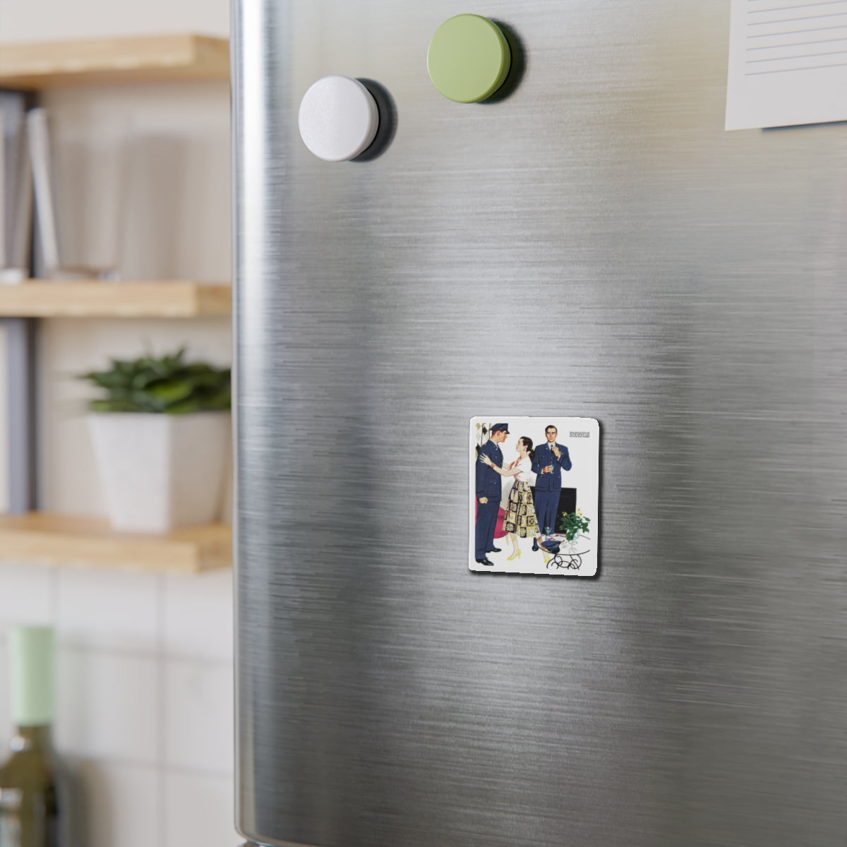 On the Cusp of a Fight, Collier's illustration (Magazine Illustration) Refrigerator Magnet-The Sticker Space