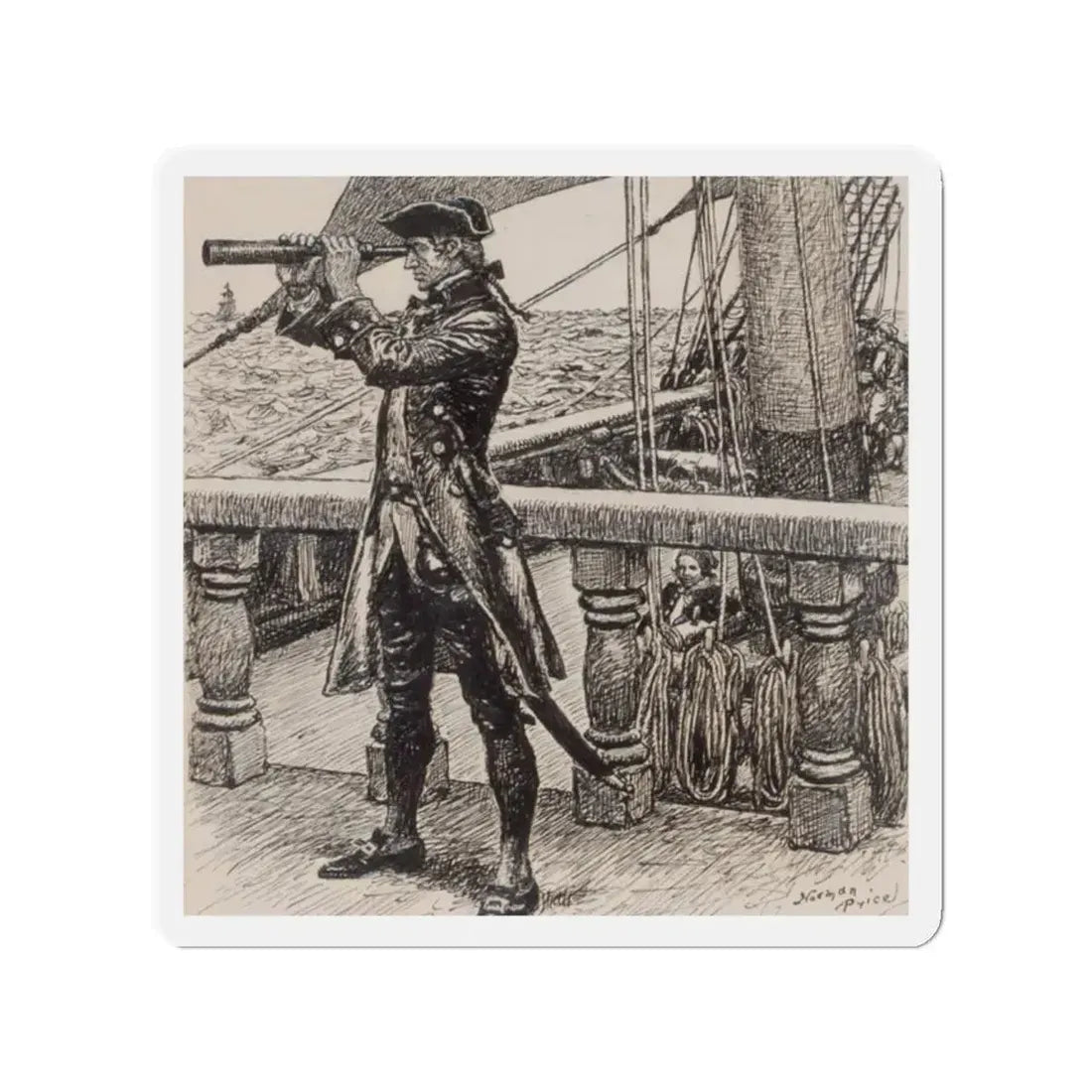 On the Lookout (Magazine Illustration) Refrigerator Magnet 2 Inch - The Sticker Space