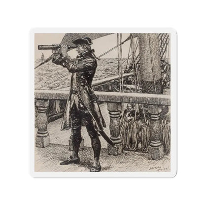 On the Lookout (Magazine Illustration) Refrigerator Magnet 2 Inch - The Sticker Space