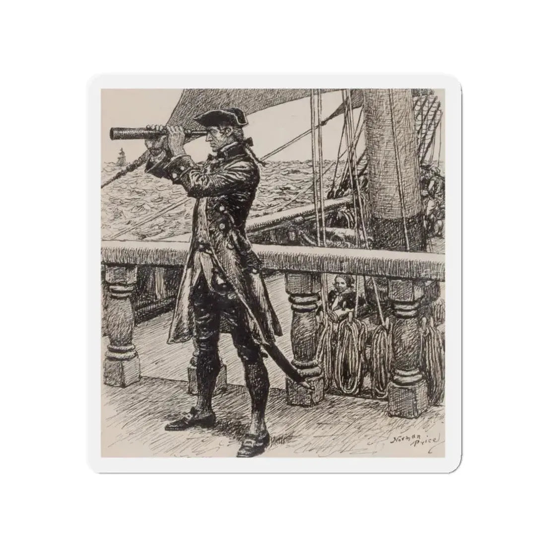 On the Lookout (Magazine Illustration) Refrigerator Magnet 3 Inch - The Sticker Space