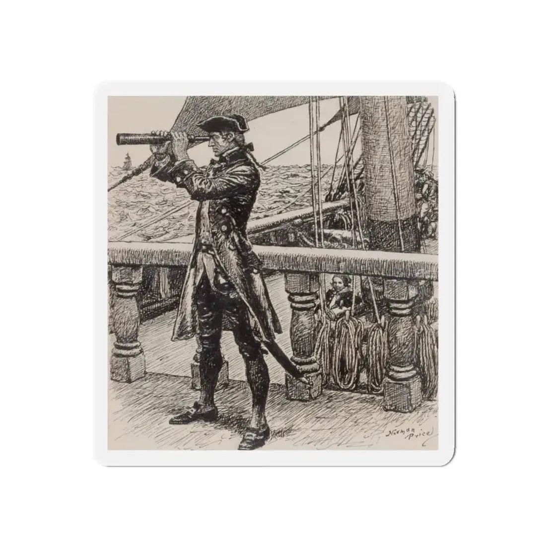 On the Lookout (Magazine Illustration) Refrigerator Magnet 5 Inch - The Sticker Space