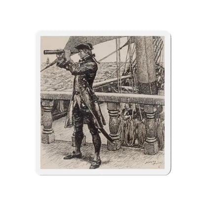 On the Lookout (Magazine Illustration) Refrigerator Magnet 5 Inch - The Sticker Space