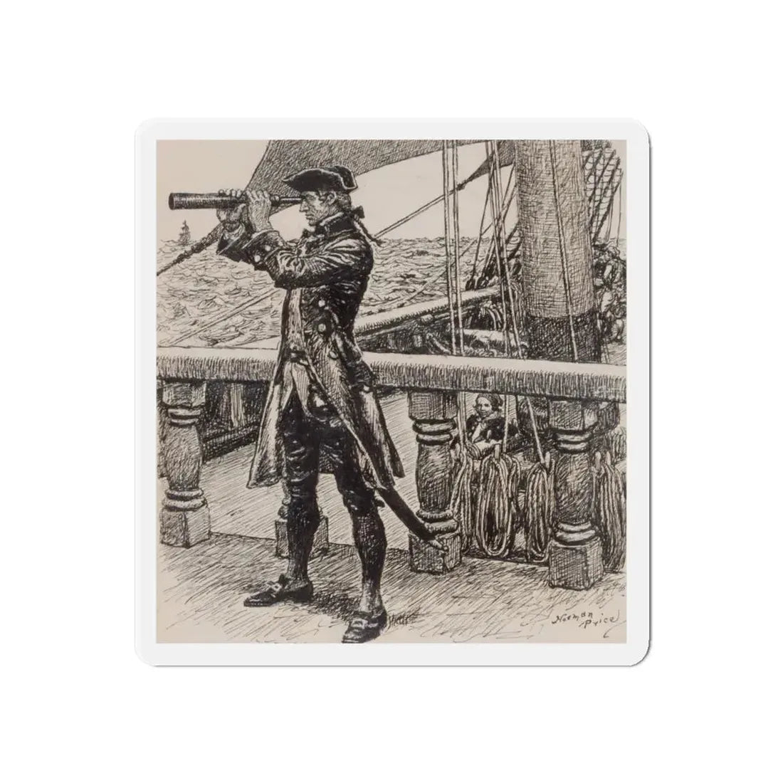 On the Lookout (Magazine Illustration) Refrigerator Magnet 6 Inch - The Sticker Space