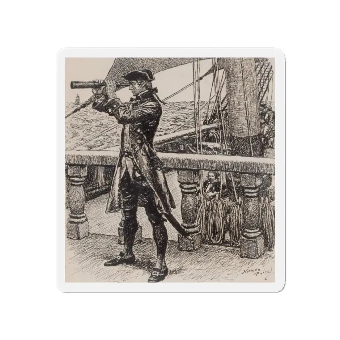 On the Lookout (Magazine Illustration) Refrigerator Magnet - The Sticker Space