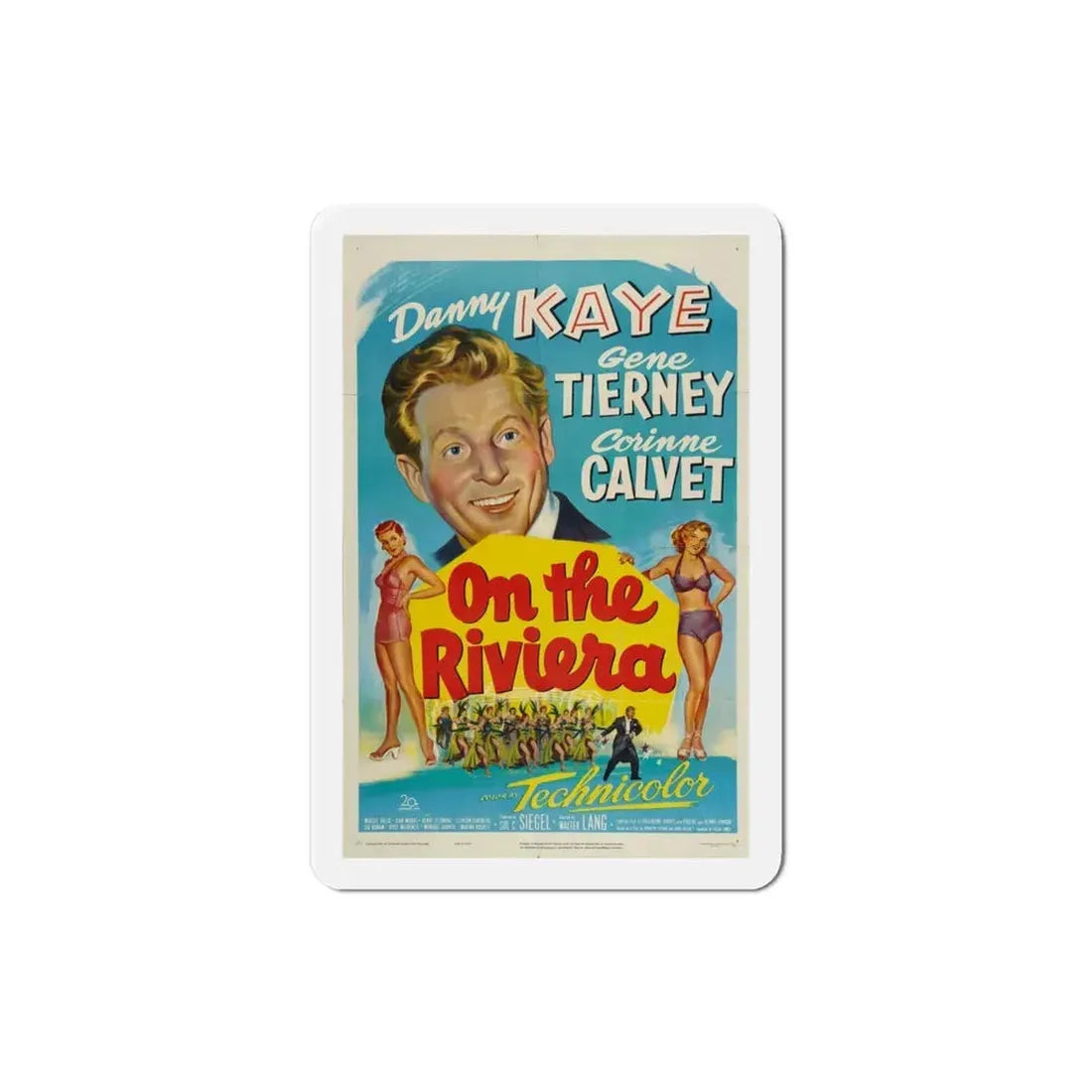 On the Riviera 1951 Movie Poster Refrigerator Magnet 3 Inch - The Sticker Space