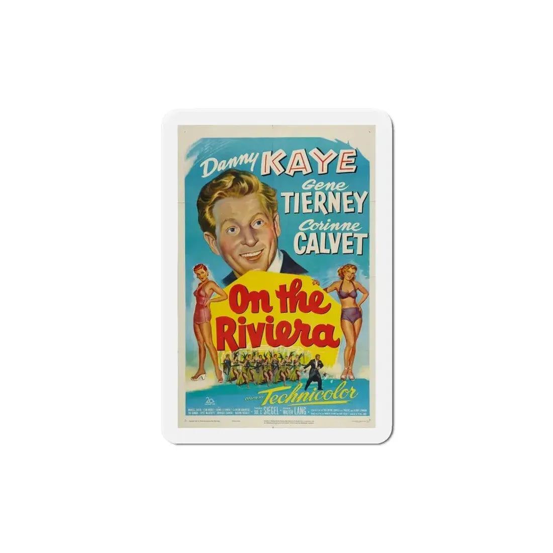 On the Riviera 1951 Movie Poster Refrigerator Magnet 5 Inch - The Sticker Space