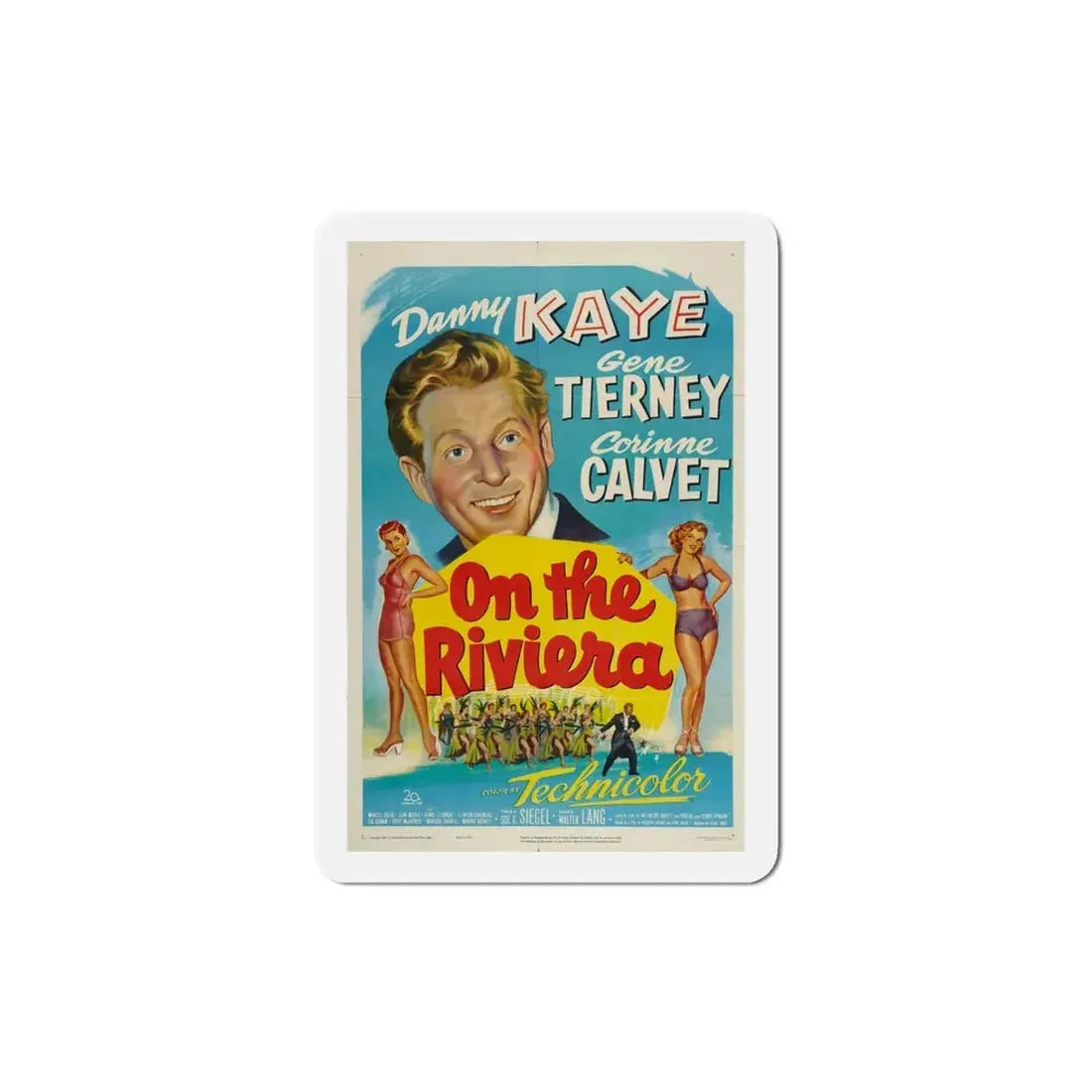 On the Riviera 1951 Movie Poster Refrigerator Magnet - The Sticker Space