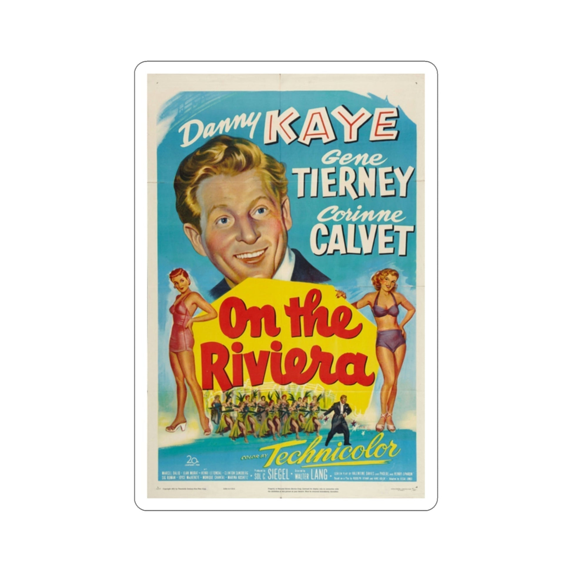 On the Riviera 1951 Movie Poster STICKER Vinyl Die-Cut Decal-2 Inch-The Sticker Space