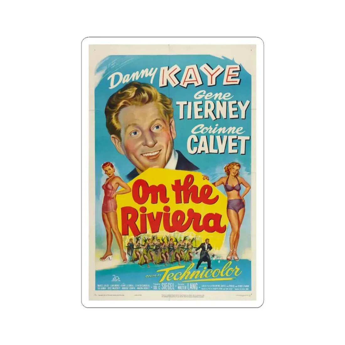 On the Riviera 1951 Movie Poster - STICKER Vinyl Kiss-Cut Decal 3 Inch White - The Sticker Space