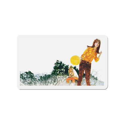 On The Road That Leads To Nowhere by Jane Ayshfield, Woman magazine, 1972 (Magazine Illustration) Refrigerator Magnet-2" x 2"-The Sticker Space