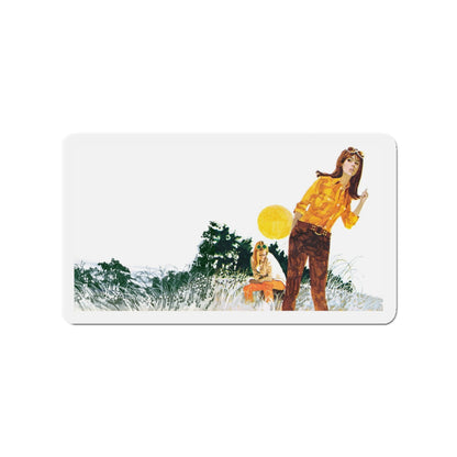 On The Road That Leads To Nowhere by Jane Ayshfield, Woman magazine, 1972 (Magazine Illustration) Refrigerator Magnet-3" x 3"-The Sticker Space