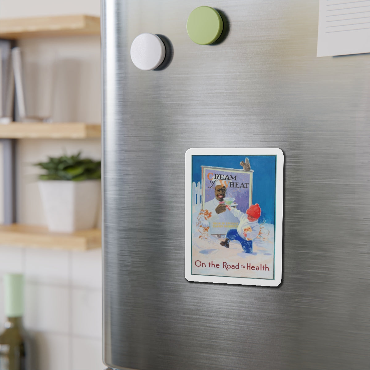 On the Road to Health, Cream of Wheat advertisement (Magazine Illustration) Refrigerator Magnet-The Sticker Space