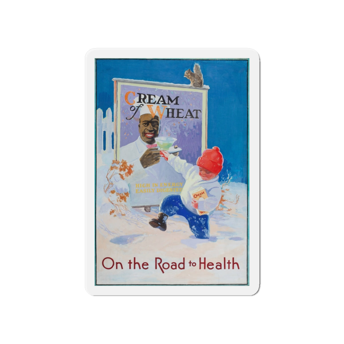 On the Road to Health, Cream of Wheat advertisement (Magazine Illustration) Refrigerator Magnet-4" x 4"-The Sticker Space