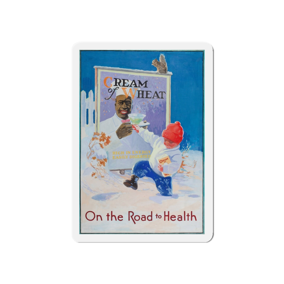 On the Road to Health, Cream of Wheat advertisement (Magazine Illustration) Refrigerator Magnet-5" x 5"-The Sticker Space