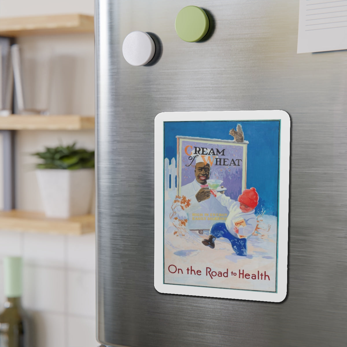 On the Road to Health, Cream of Wheat advertisement (Magazine Illustration) Refrigerator Magnet-The Sticker Space