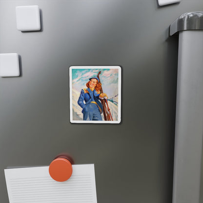 On the Slopes (Magazine Illustration) Refrigerator Magnet