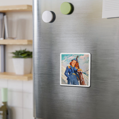 On the Slopes (Magazine Illustration) Refrigerator Magnet