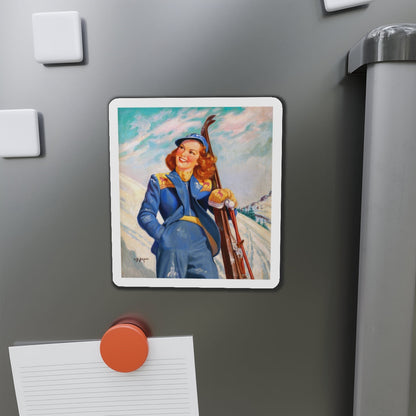 On the Slopes (Magazine Illustration) Refrigerator Magnet