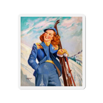 On the Slopes (Magazine Illustration) Refrigerator Magnet