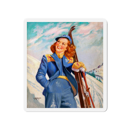 On the Slopes (Magazine Illustration) Refrigerator Magnet