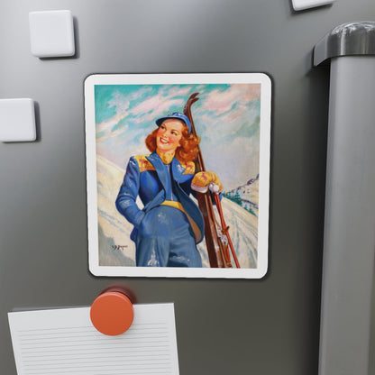 On the Slopes (Magazine Illustration) Refrigerator Magnet