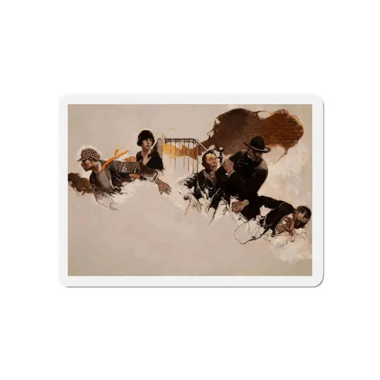 On the Stoop (Magazine Illustration) Refrigerator Magnet 6 Inch Die-Cut - The Sticker Space