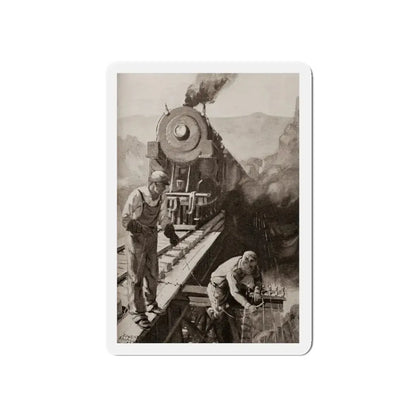 On the Trestle by F. Lovell Coombs (2), St. Nicholas magazine, October, 1923 (Magazine Illustration) Refrigerator Magnet - The Sticker Space