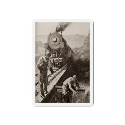 On the Trestle by F. Lovell Coombs (2), St. Nicholas magazine, October, 1923 (Magazine Illustration) Refrigerator Magnet - The Sticker Space