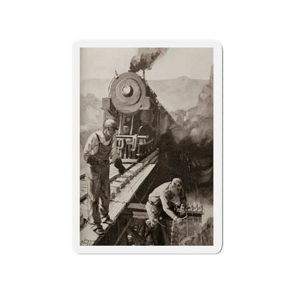 On the Trestle by F. Lovell Coombs (2), St. Nicholas magazine, October, 1923 (Magazine Illustration) Refrigerator Magnet - The Sticker Space