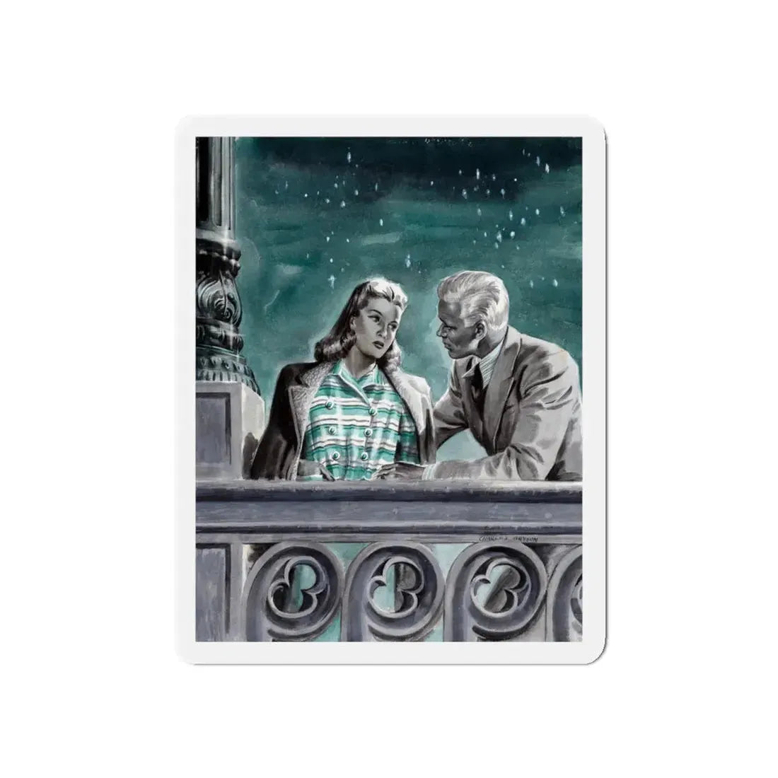 On the Verandah (Magazine Illustration) Refrigerator Magnet - The Sticker Space
