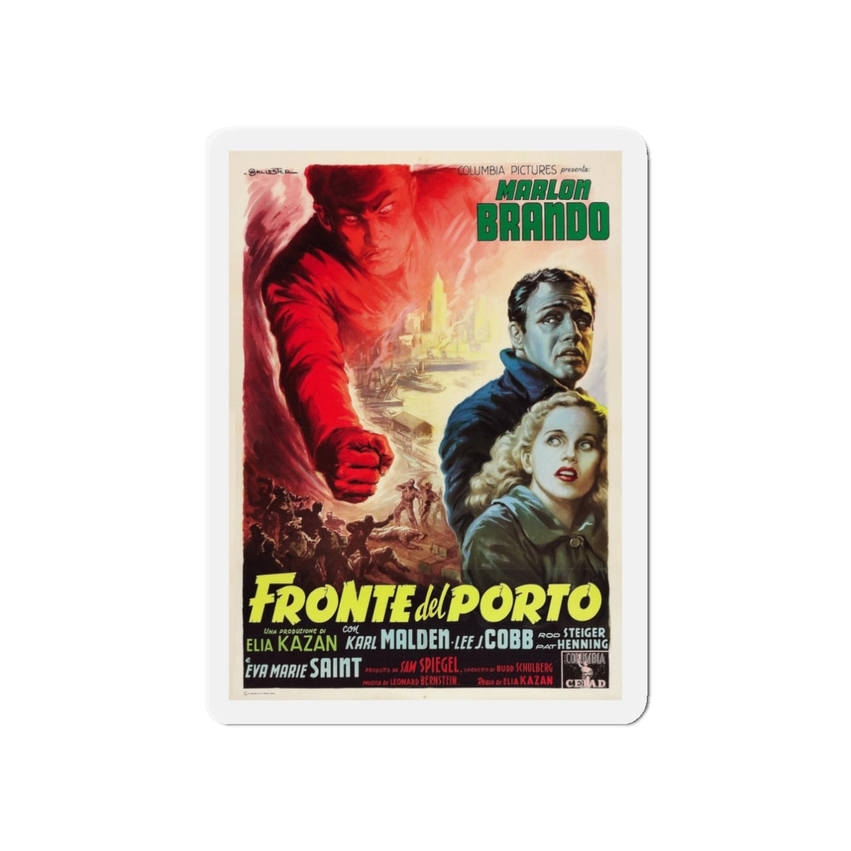 ON THE WATERFRONT 1954 Movie Poster - Refrigerator Magnet-3" x 3"-The Sticker Space