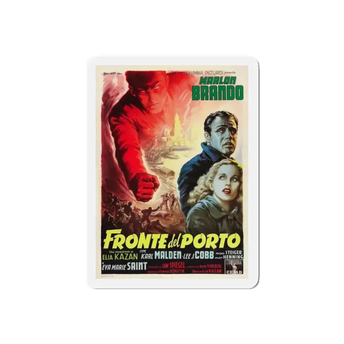 ON THE WATERFRONT 1954 Movie Poster - Refrigerator Magnet 5 Inch Die-Cut - The Sticker Space