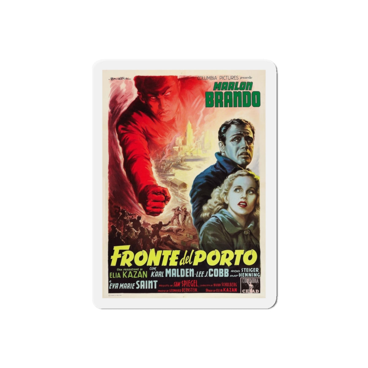 ON THE WATERFRONT 1954 Movie Poster - Refrigerator Magnet-5" x 5"-The Sticker Space