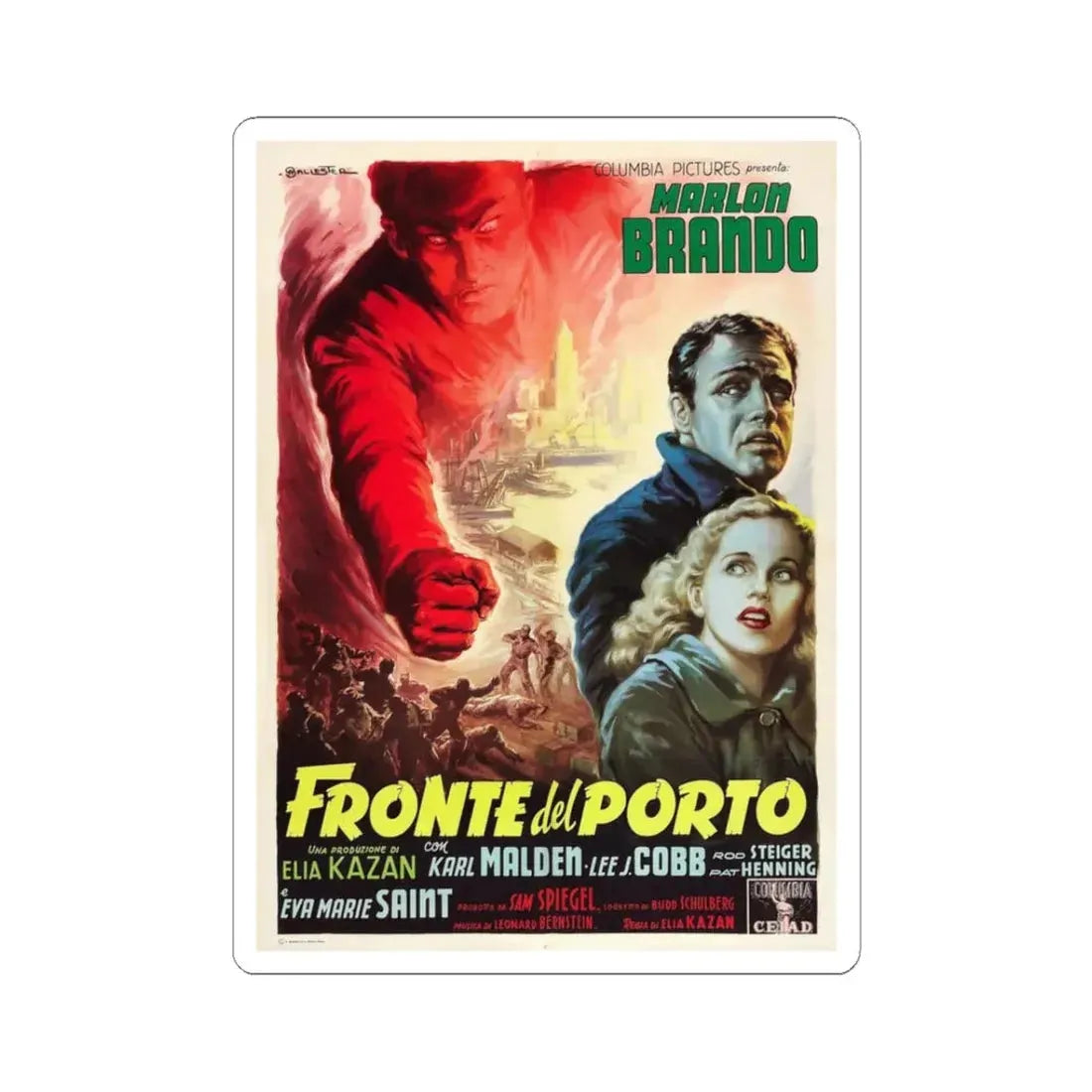 ON THE WATERFRONT 1954 Movie Poster - STICKER Vinyl Kiss-Cut Decal 3 Inch White - The Sticker Space