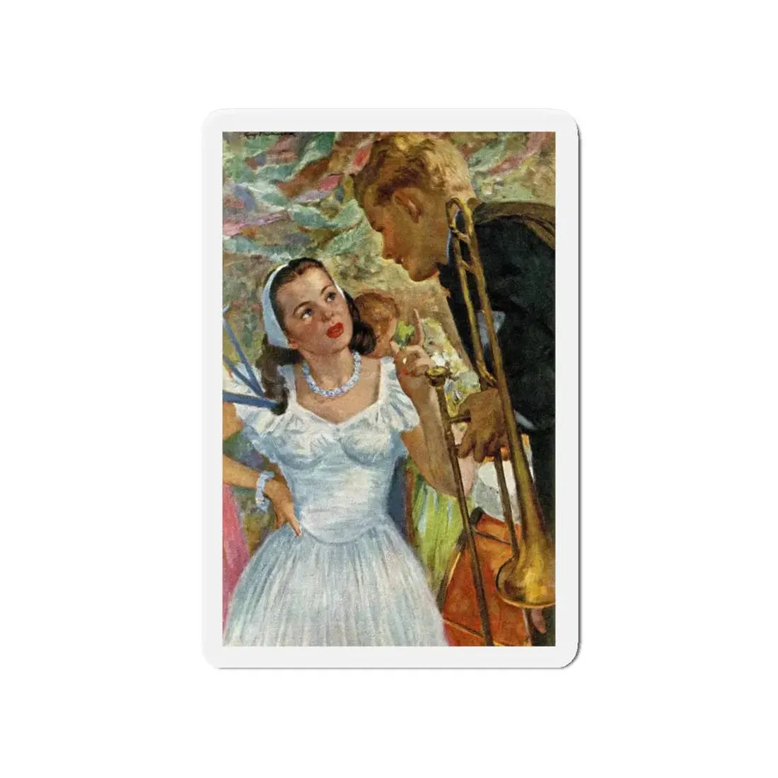 On the way, Somewhat, Good Housekeeping, August 1944 (Magazine Illustration) Refrigerator Magnet 4 Inch - The Sticker Space