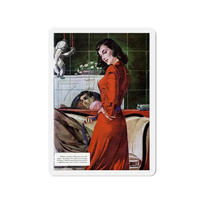 Once Before in the Moonlight (Pt. 2-1), Redbook, July 1948 (Magazine Illustration) Refrigerator Magnet 3 Inch - The Sticker Space