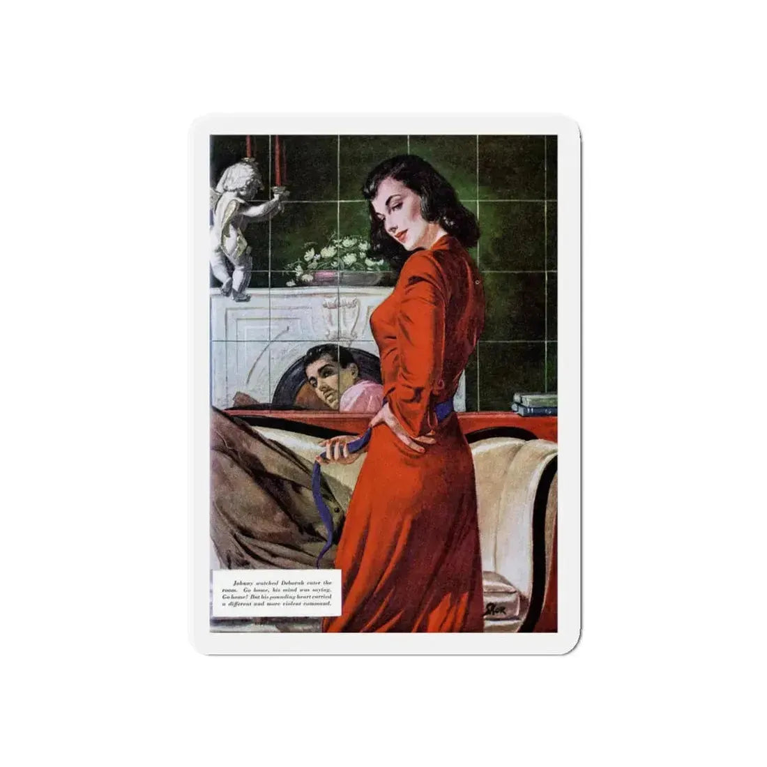 Once Before in the Moonlight (Pt. 2-1), Redbook, July 1948 (Magazine Illustration) Refrigerator Magnet 5 Inch - The Sticker Space