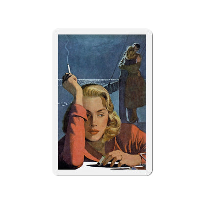 Once Before in the Moonlight (Pt. 1), Redbook, June 1948 (Magazine Illustration) Refrigerator Magnet-4" x 4"-The Sticker Space