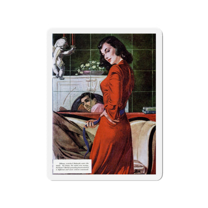 Once Before in the Moonlight (Pt. 2-1), Redbook, July 1948 (Magazine Illustration) Refrigerator Magnet-2" x 2"-The Sticker Space