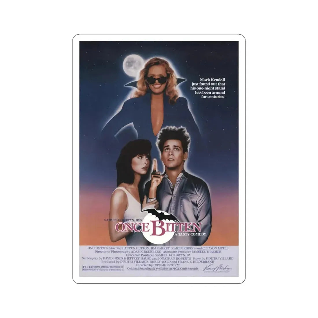 Once Bitten 1985 Movie Poster - STICKER Vinyl Kiss-Cut Decal 4 Inch White - The Sticker Space