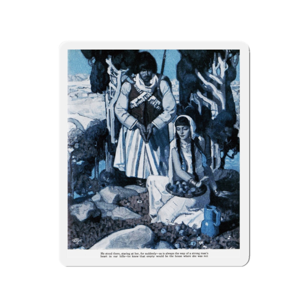 Once in Our Hills, Good Housekeeping, April 1930 (Magazine Illustration) Refrigerator Magnet-2" x 2"-The Sticker Space