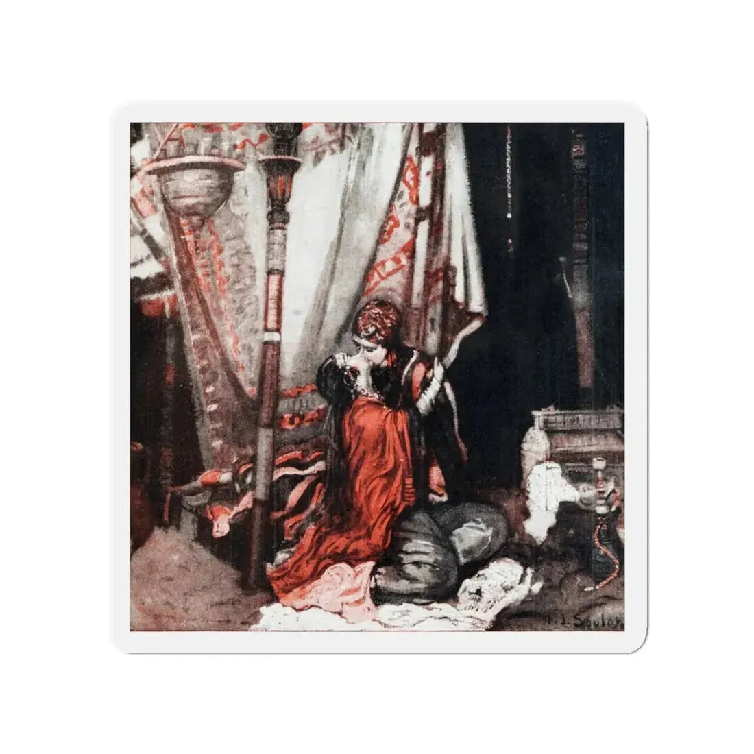 Once It Happened in the Black Tents, McCalls magazine, January 1923 (Magazine Illustration) Refrigerator Magnet 3 Inch - The Sticker Space