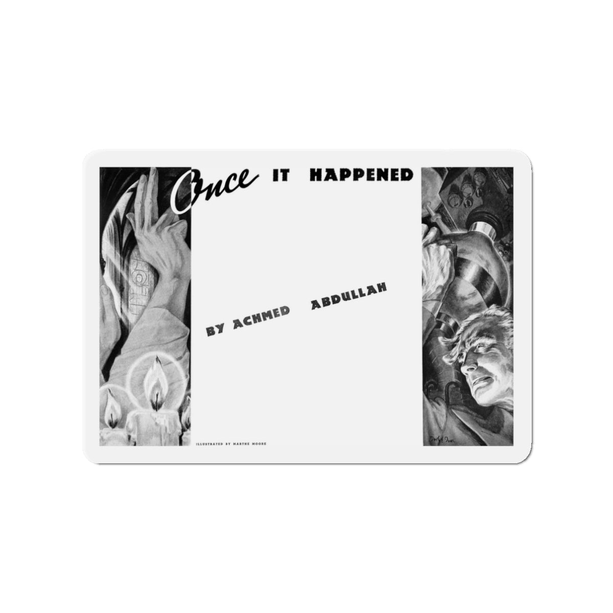 Once It Happened, Liberty, November 19, 1938 (Magazine Illustration) Refrigerator Magnet-3" x 3"-The Sticker Space